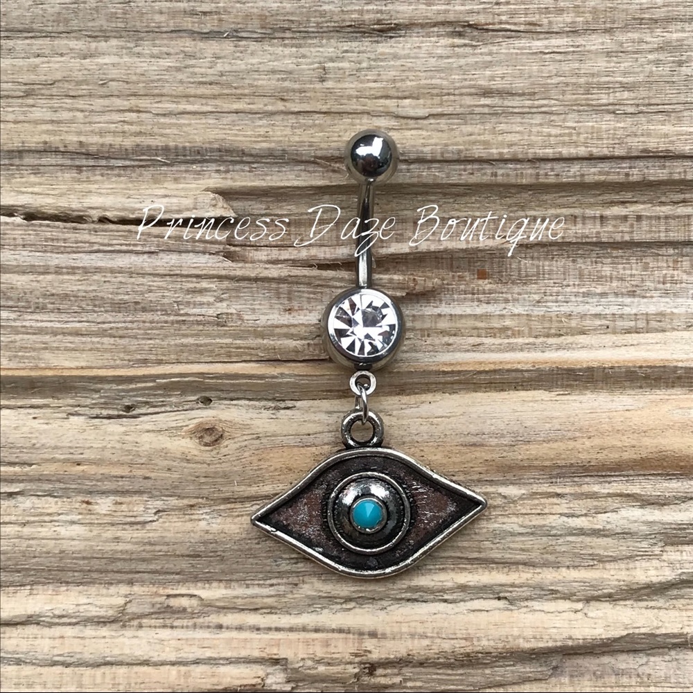 Vintage Antique Eye Belly Button Ring‎